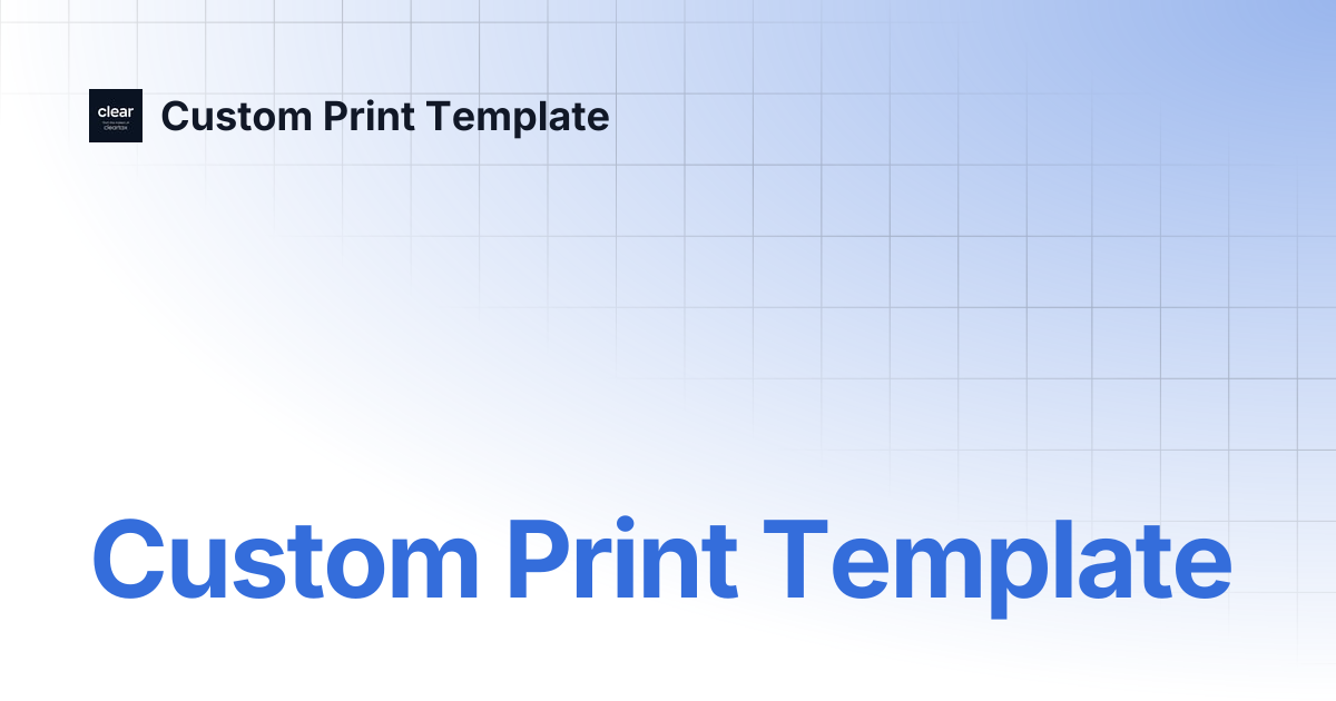 Custom Print Template