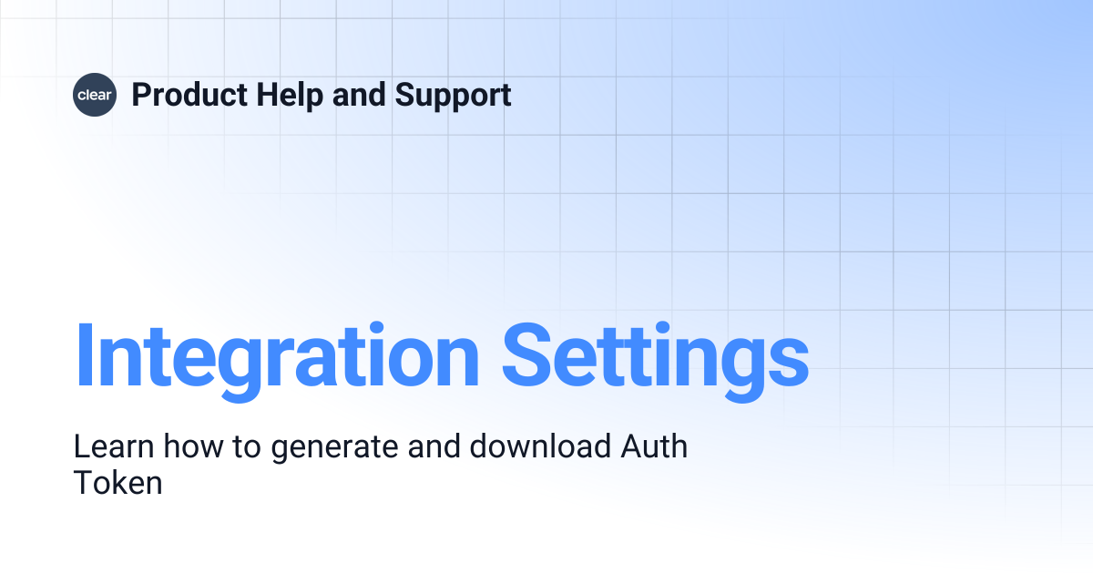 Integration Settings | Product Help and Support