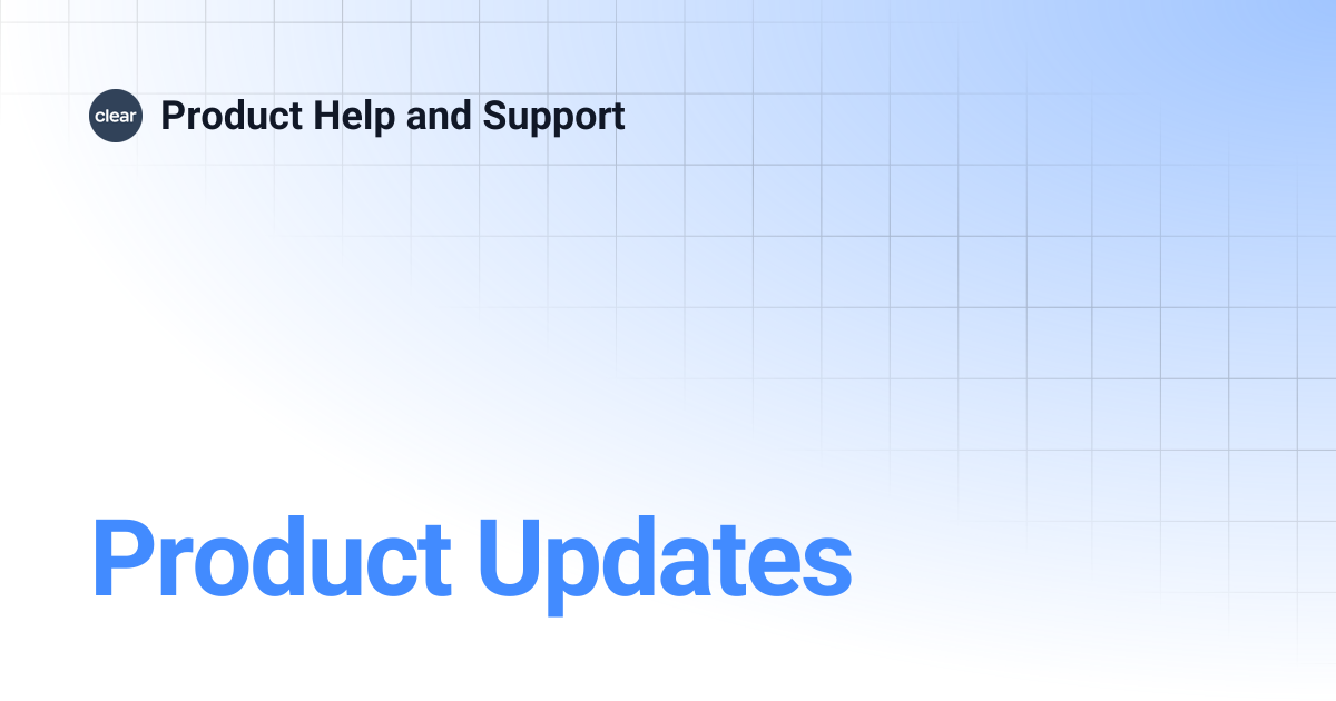 Product Updates | Product Help and Support
